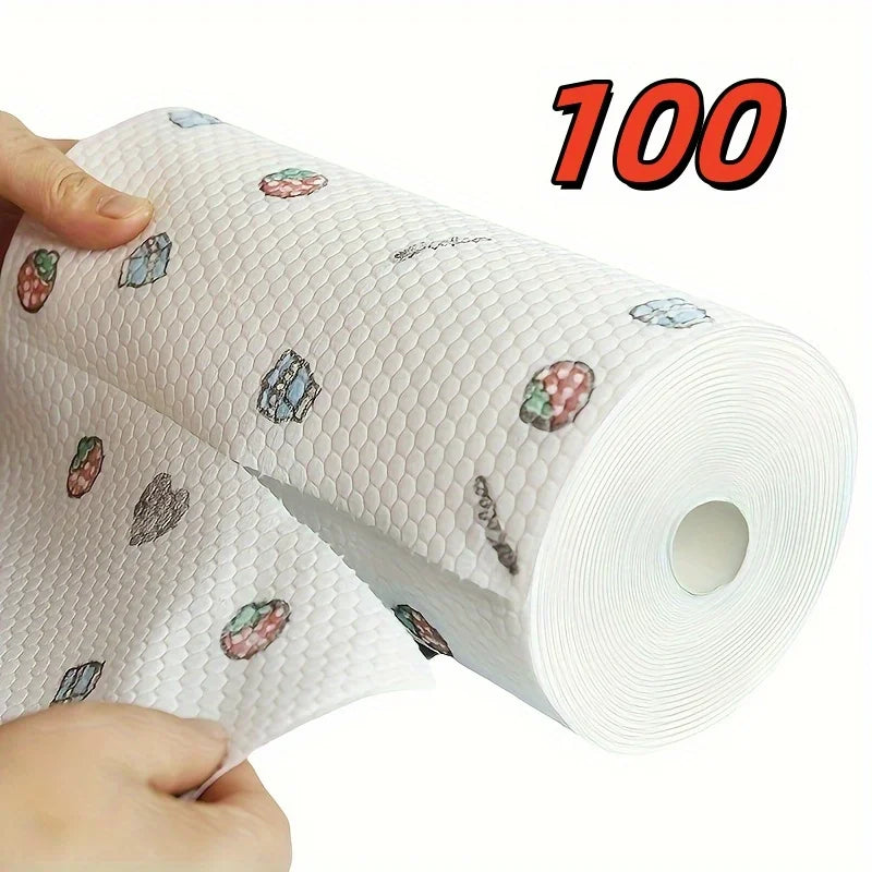 50 100pcs/roll Dishcloth Absorbent Paper