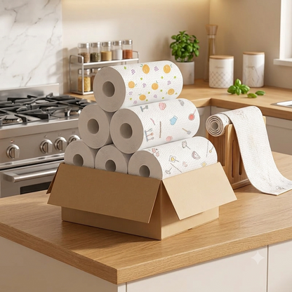 50 100pcs/roll Dishcloth Absorbent Paper