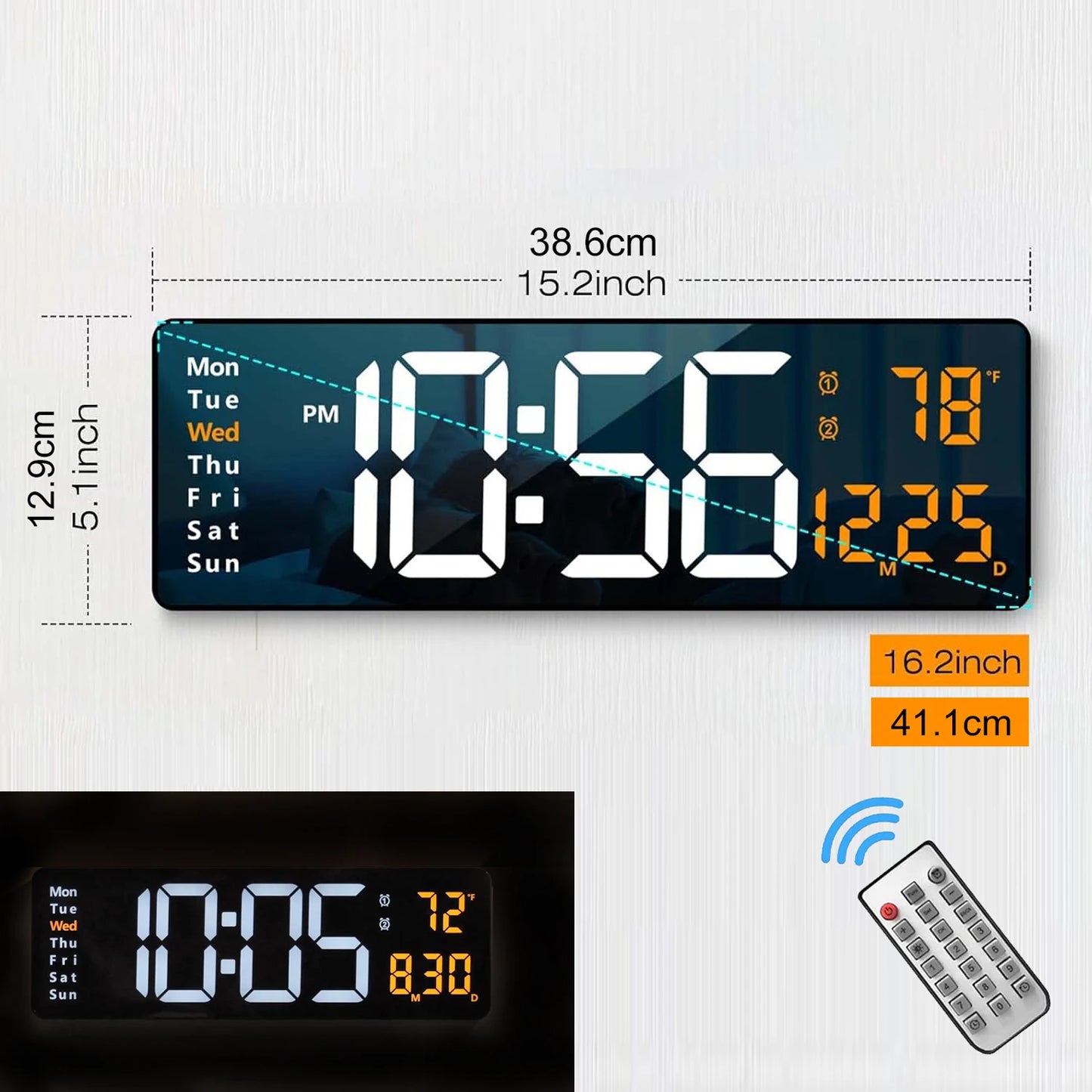 16.2'' Large Digital Wall Clock