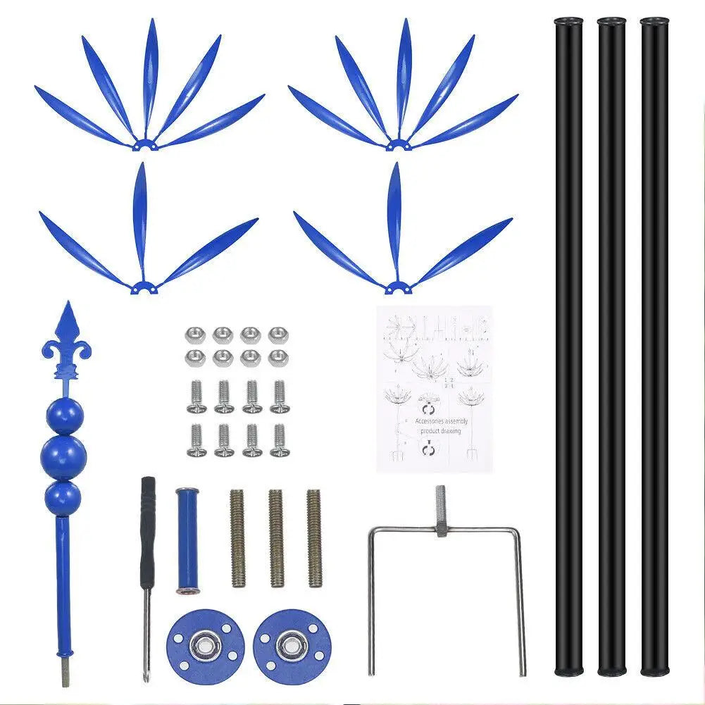 Lawn Metal Wind Solar Spinners