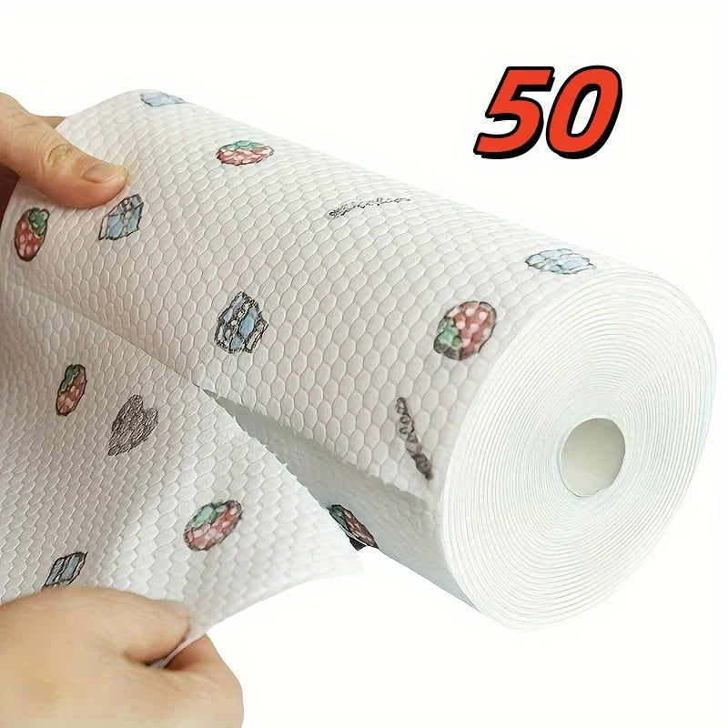 50 100pcs/roll Dishcloth Absorbent Paper
