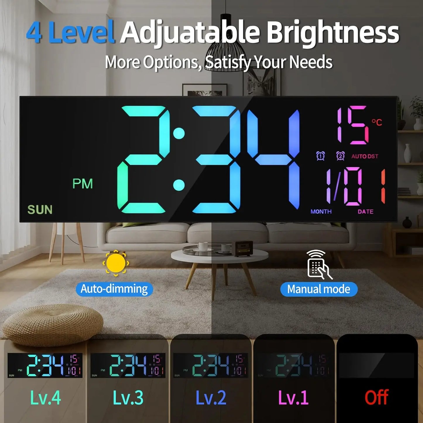 16.2'' Large Digital Wall Clock