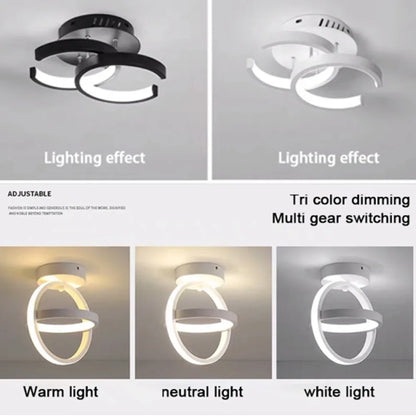 Modern LED Ceiling Light 2 Rings
